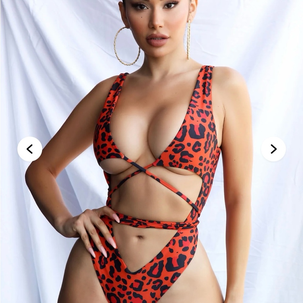 Leopard Print Cutout Swimsuit